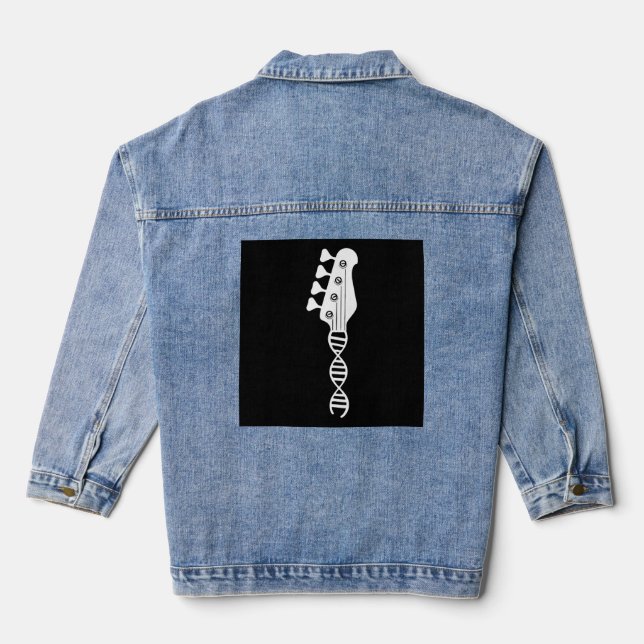 Bass Guitar Player Bassist Denim Jacket (Back)