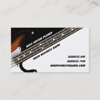 Bass Guitar Player Business Card by oldrockerdude at Zazzle