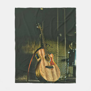 Bass guitar player fleece blanket