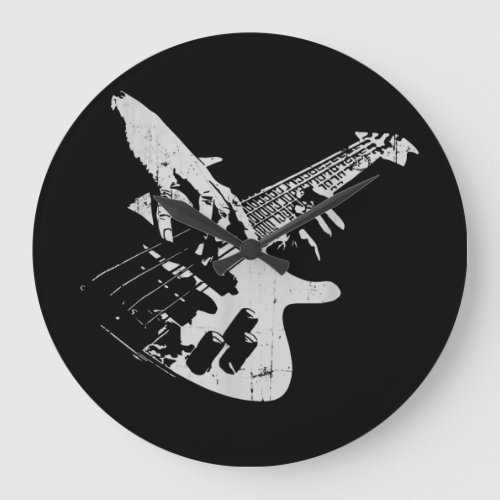 Bass Guitar Player Gift Bassist Large Clock