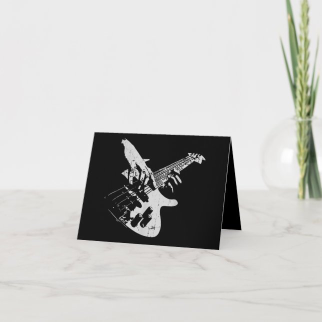 Bass Guitar Player Gift Bassist Thank You Card (Front)