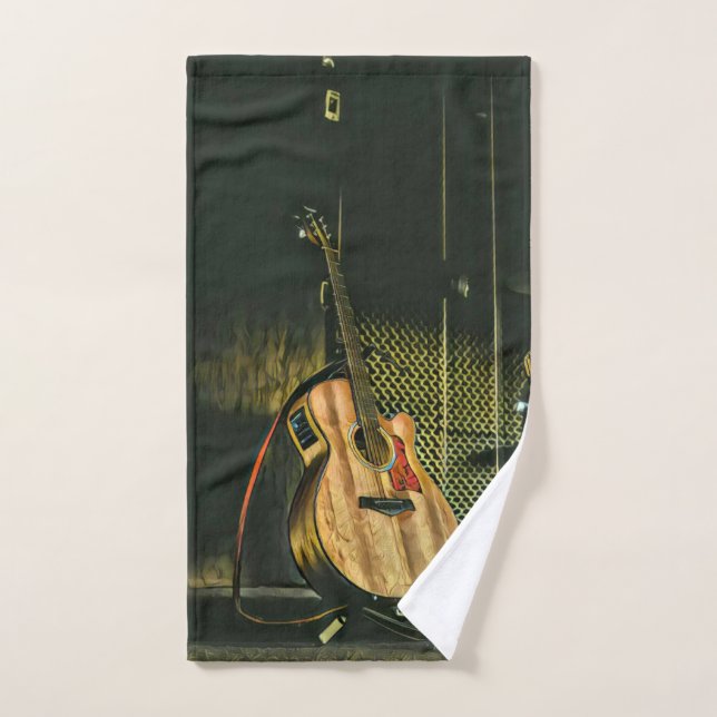 Bass guitar player hand towel  (Hand Towel)