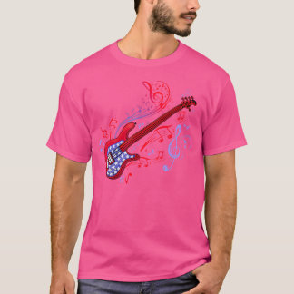 Bass Guitar Player Men Musician 4Th Of July Usa Gu T-Shirt