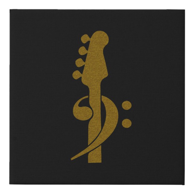 Bass Guitar Player Music Faux Canvas Print (Front)