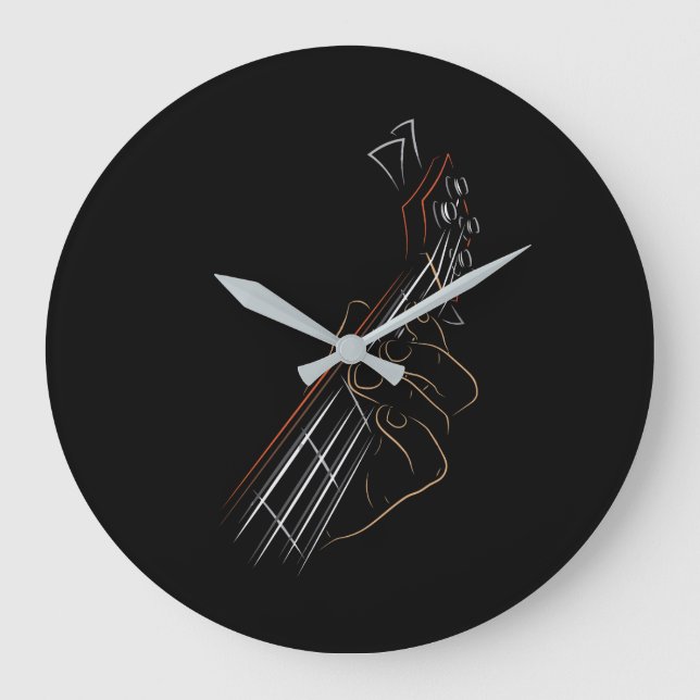 Bass Guitar Player Music Guitarist Musician Rock Large Clock (Front)