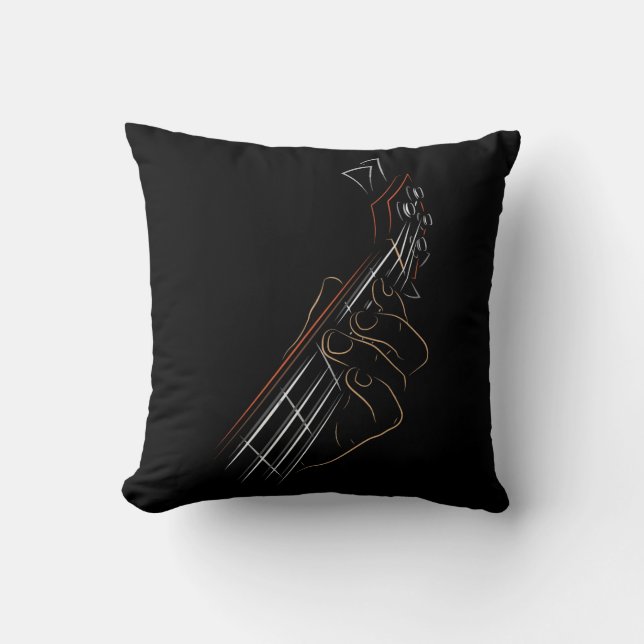 Bass Guitar Player Music Guitarist Musician Rock Throw Pillow (Front)