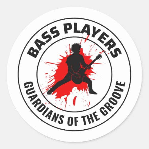 Bass Guitar Player Music Musician Bassist Funny Classic Round Sticker
