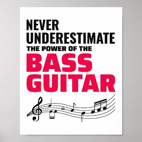 Bass Guitar Player Music Musician Bassist Retro Poster