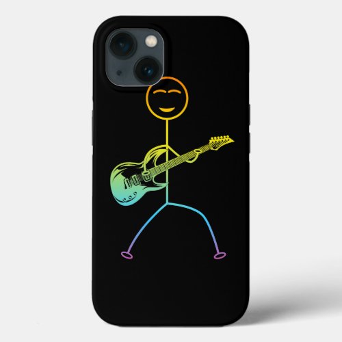 Bass Guitar Player Stick Figure Funny Guitarist iPhone 13 Case