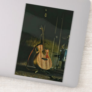 Bass guitar player sticker