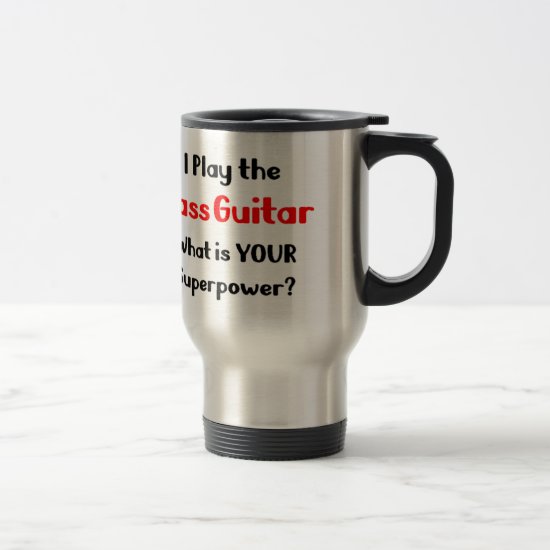 Bass guitar player travel mug