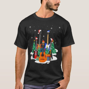 Bass Guitar Santa Hat Guitar Lover Christmas Music T-Shirt