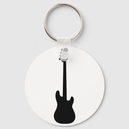 Bass Guitar Silhouette, Musical Instrument Keychain