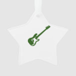 bass guitar slanted green graphic ornament