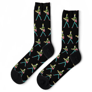 Bass Guitar Stickman Socks
