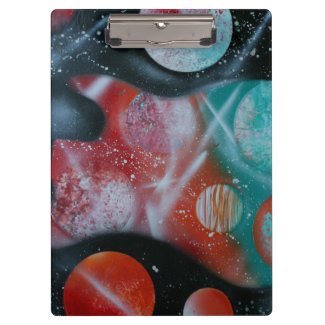 bass guitar teal planets spacepainting clipboard