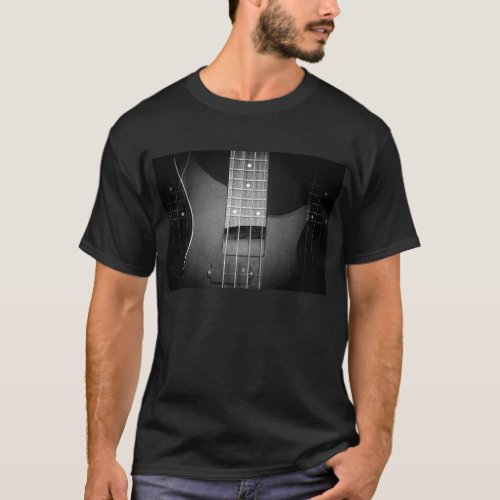 Bass Guitar Trendy Black Color Modern Template T_Shirt