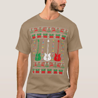 Bass Guitar Ugly Christmas Sweater Guitar Player X