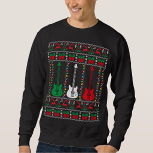 Bass Guitar Ugly Christmas Sweater Guitar Player X
