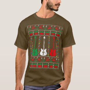 Bass Guitar Ugly Christmas Sweater Guitar Player X