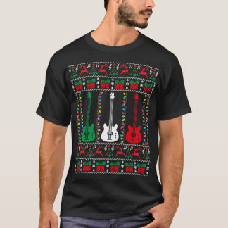 Bass Guitar Ugly Christmas Sweater Guitar Player X