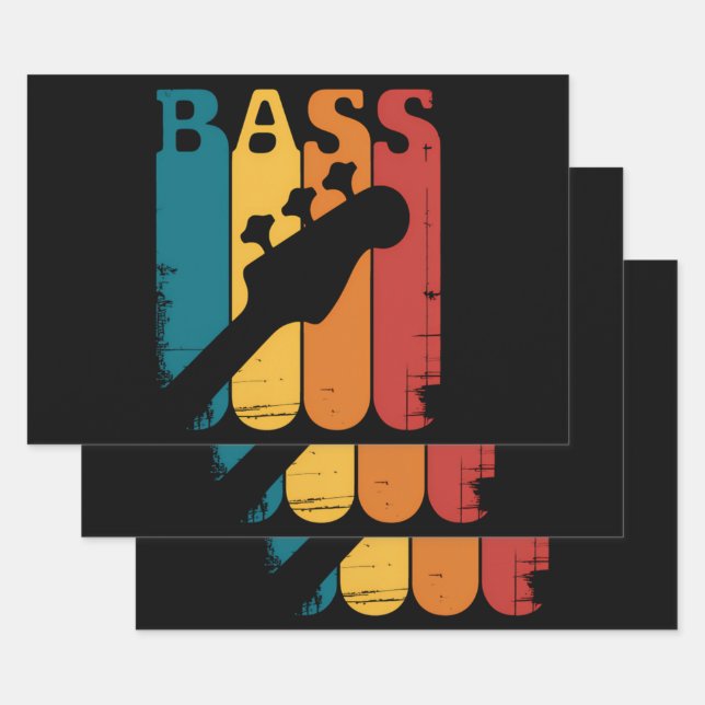 Bass Guitar Wrapping Paper Sheets (Set)
