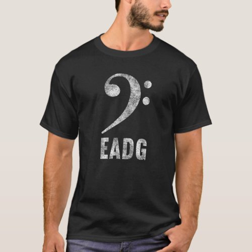 Bass Guitarist Eadg Bass F Clef Music Symbol Stave T_Shirt