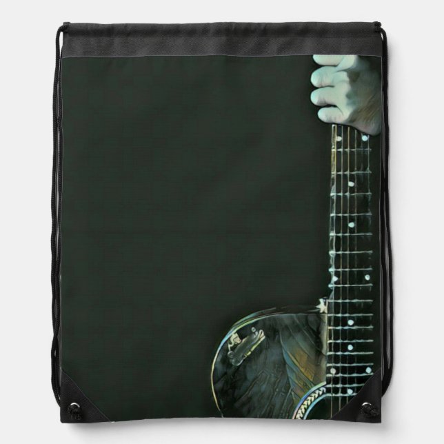 Bass guitarist gifts drawstring bag (Front)