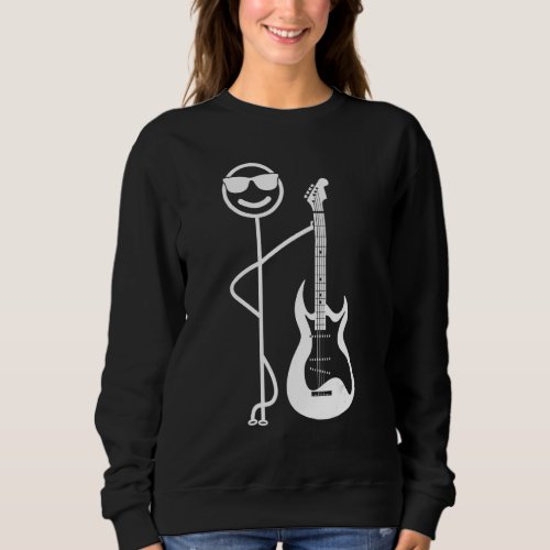 Bass Guitarist Stick Figure  Guitar Player Stick F Sweatshirt