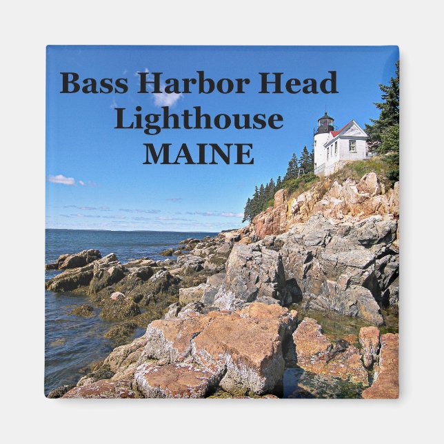 Bass Harbor Head Lighthouse, Maine Square Magnet (Front)