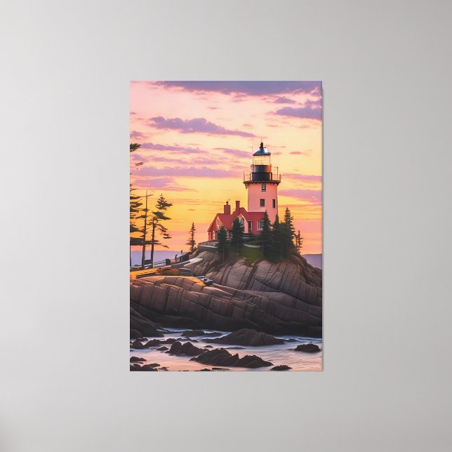 Bass Harbor Head Lighthouse Sunrise       Canvas Print (Front)