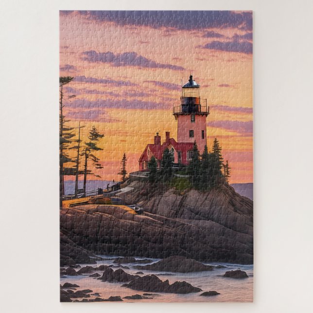 Bass Harbor Head Lighthouse Sunrise       Jigsaw Puzzle (Vertical)