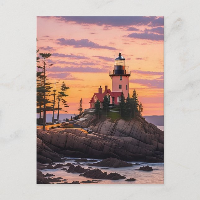 Bass Harbor Head Lighthouse Sunrise      Postcard (Front)