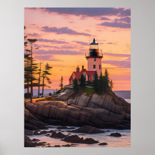 Bass Harbor Head Lighthouse Sunrise      Poster