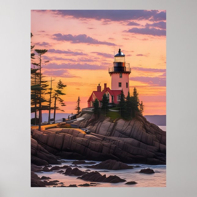 Bass Harbor Head Lighthouse Sunrise      Poster (Front)