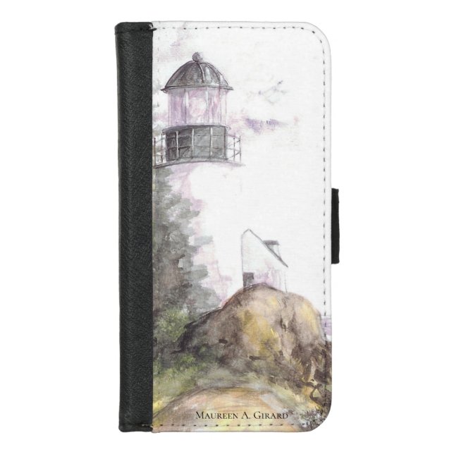 Bass Harbor Lighthouse Maureen Girard iPhone Wallet Case (Front)