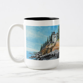 Bass Harbor Lighthouse Two-Tone Coffee Mug