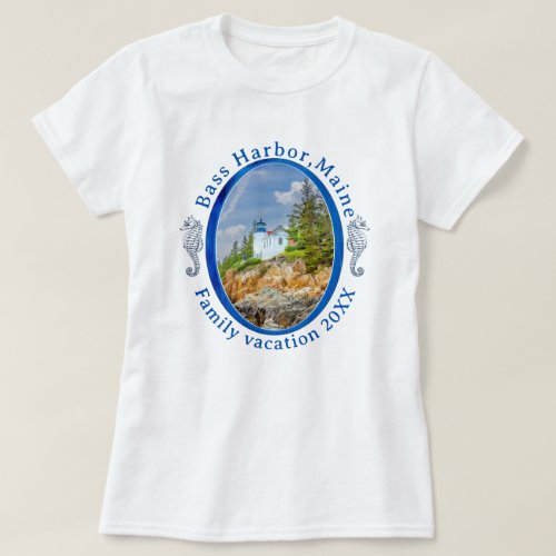 Bass Harbor Maine Family Vacation with Date T_Shirt