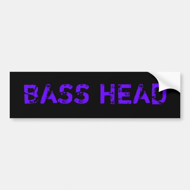 Bass Head bumper sticker(dark) Sticker (Front)
