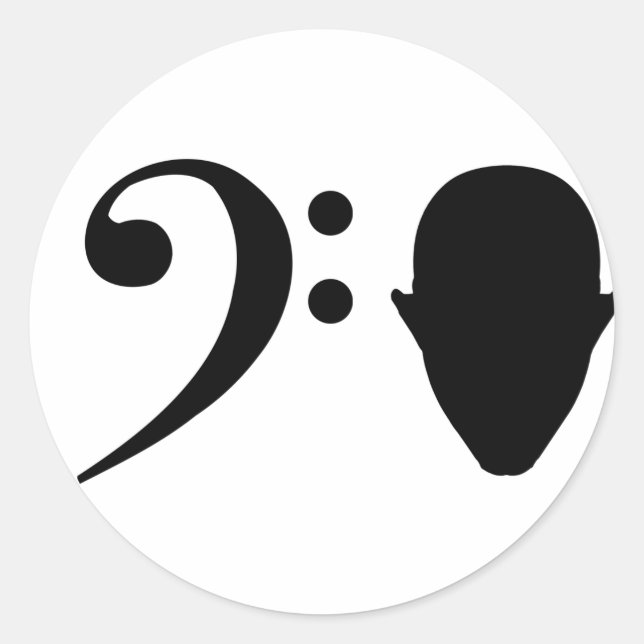 Bass Head Classic Round Sticker (Front)