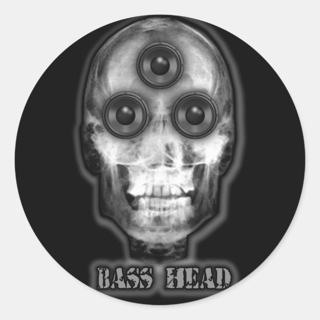 BASS HEAD Dubstep Artist Classic Round Sticker (Front)