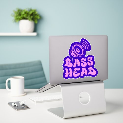 BASS HEAD pink blue Sticker