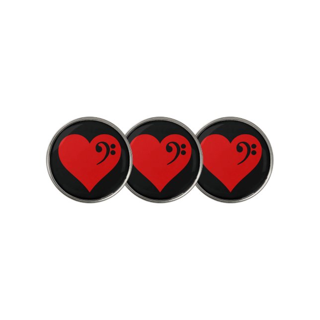 Bass Heart Golf Ball Marker (3 Up)