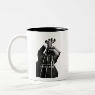 Bass Hero Band Musician T-Shirt Design Two-Tone Coffee Mug