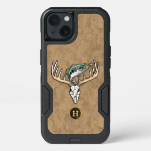 Bass Jumping over Big Buck Deer Rack iPhone 13 Case