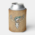 Bass jumping over large horns deer skull