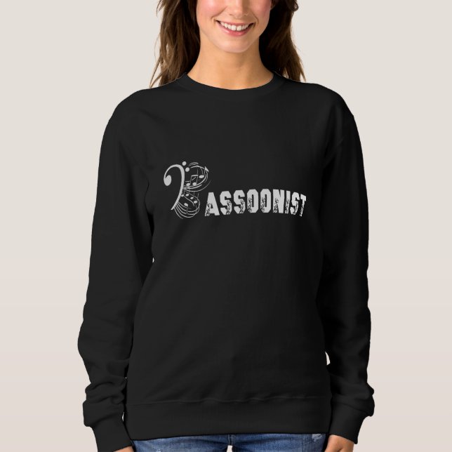 Bass Key B Letter Bassoon Wind Instrument Woodwind Sweatshirt (Front)