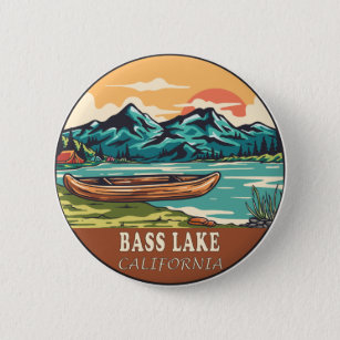 Bass Lake California Boating Fishing Emblem Button