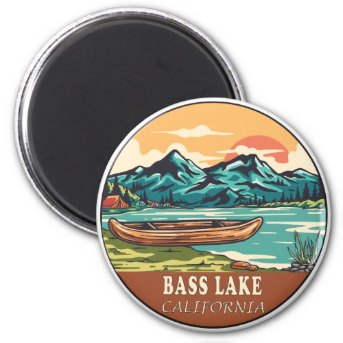 Bass Lake California Boating Fishing Emblem T_Shir Magnet