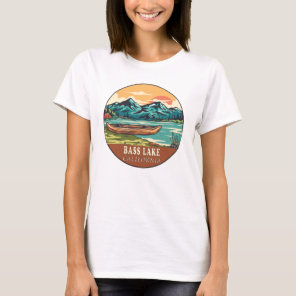 Bass Lake California Boating Fishing Emblem T-Shirt